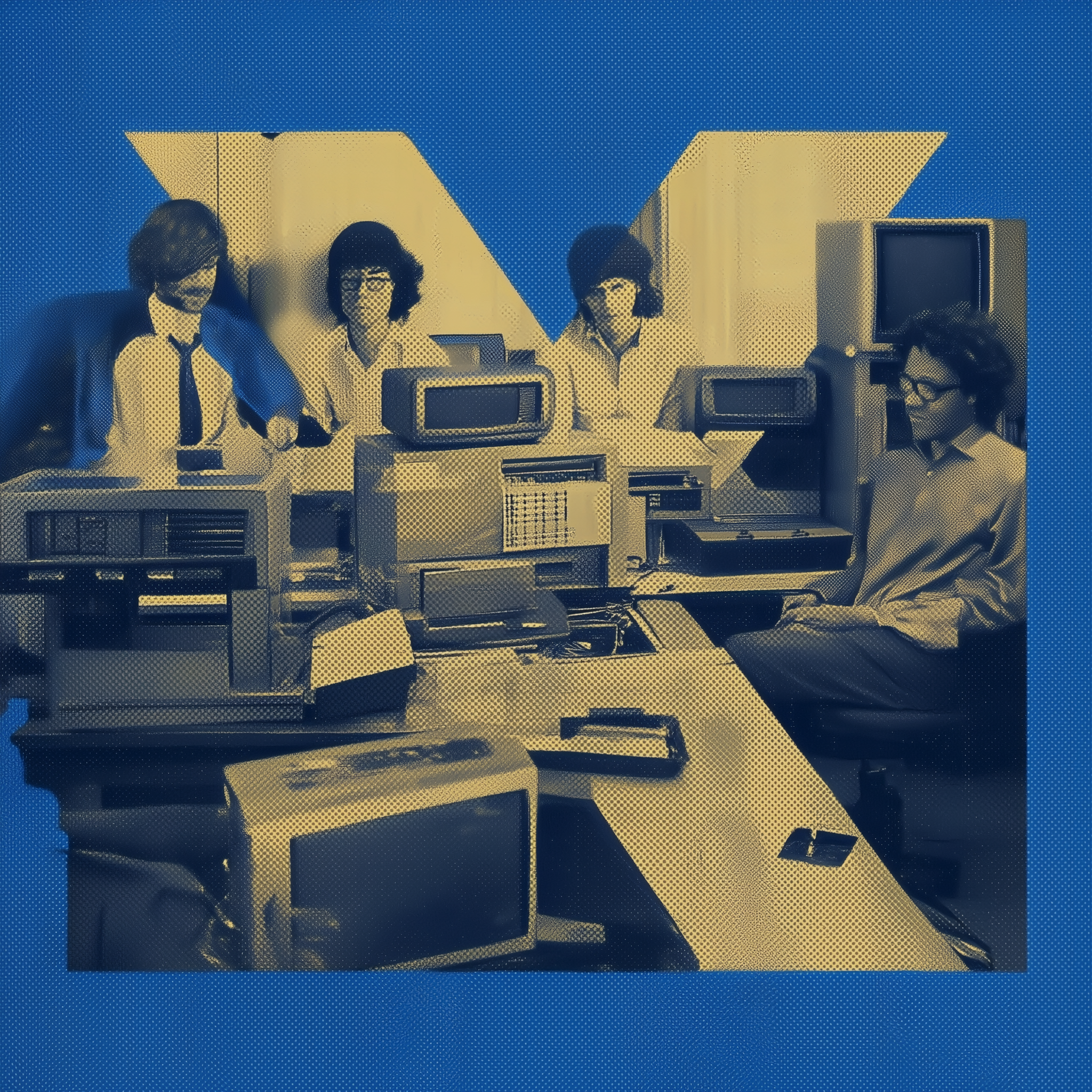 Pizarra con diagramas complejos de arquitectura de datos y modelos de IA